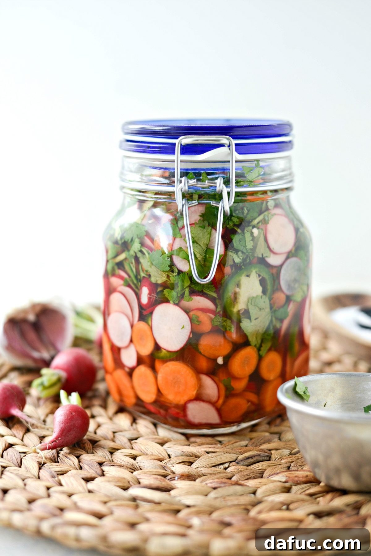 Fermented Firecrackers 3 Close-up of Spicy Pickled Vegetables in a Jar