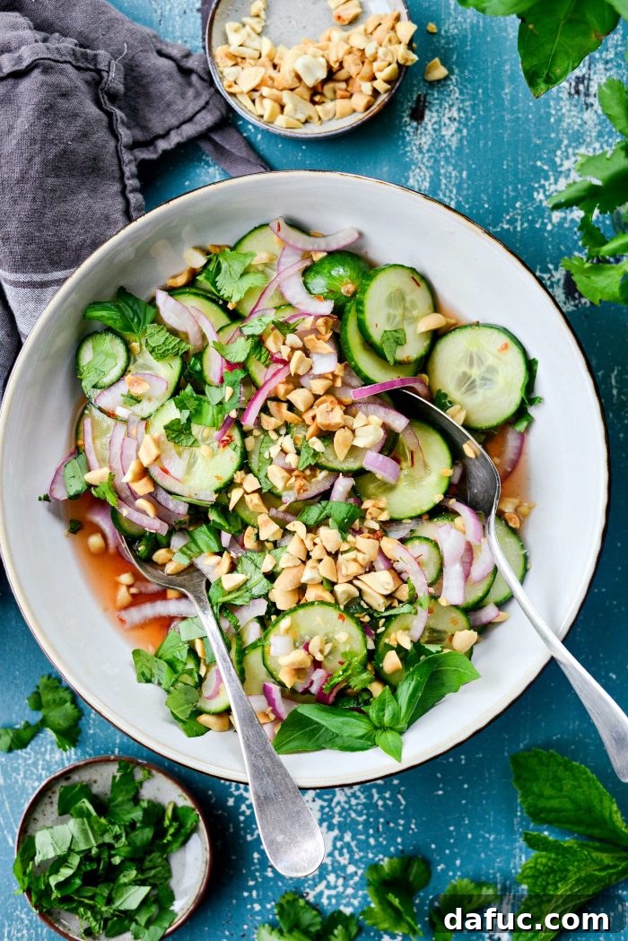 Refreshing Thai Cucumber Salad, a perfect sweet and spicy side dish for summer