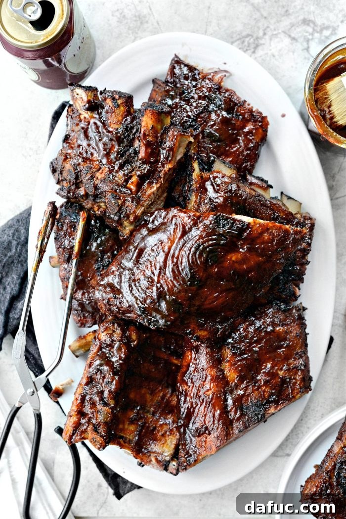 Easy BBQ Baby Back Ribs, perfectly tender and caramelized