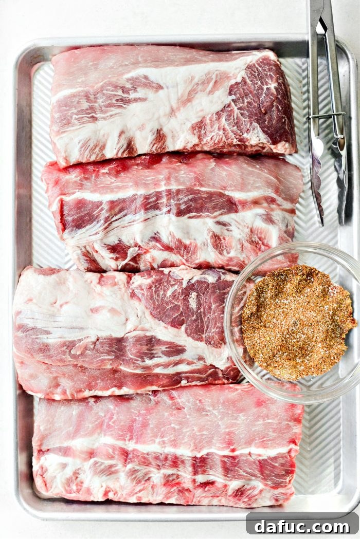 Preparing ribs with homemade dry rub