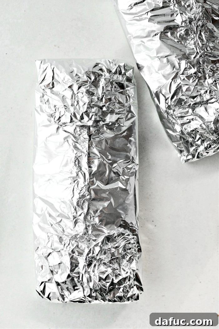 Ribs individually wrapped in aluminum foil