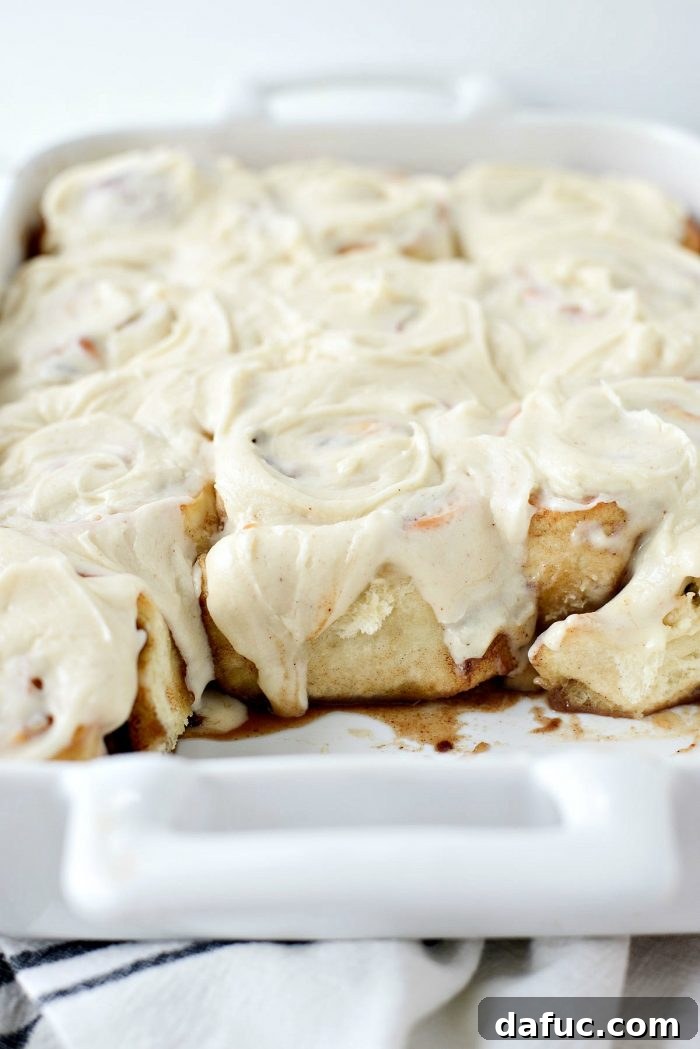 Platter of finished Apple Pecan Chai Cinnamon Rolls. SimplyScratch.com