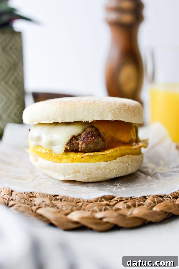 Hearty Sausage Egg and Cheese Breakfast Melts 20 Ready to eat Sausage Egg and Cheese Breakfast Sandwich