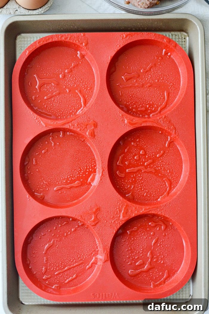 Hearty Sausage Egg and Cheese Breakfast Melts 5 Silicone egg mold for perfectly round eggs