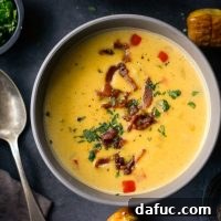 Pumpkin Beer Cheese Soup: A rich, creamy, and flavorful fall soup with beer, cheddar, and pumpkin. Great for family dinners.