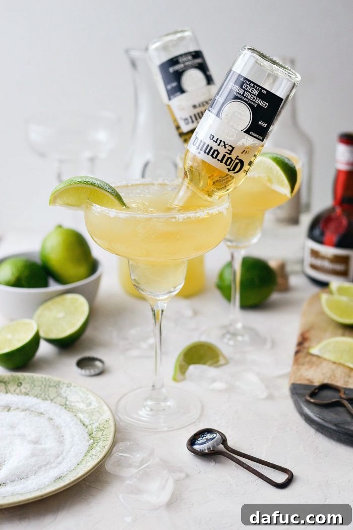 Signature Beergarita 15 A final close-up of a Beergarita cocktail, emphasizing its inviting and refreshing qualities.