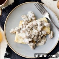 Turkey Breakfast Sausage Gravy l SimplyScratch.com #turkey #sausage #breakfast #gravy #homemade #easy #brunch