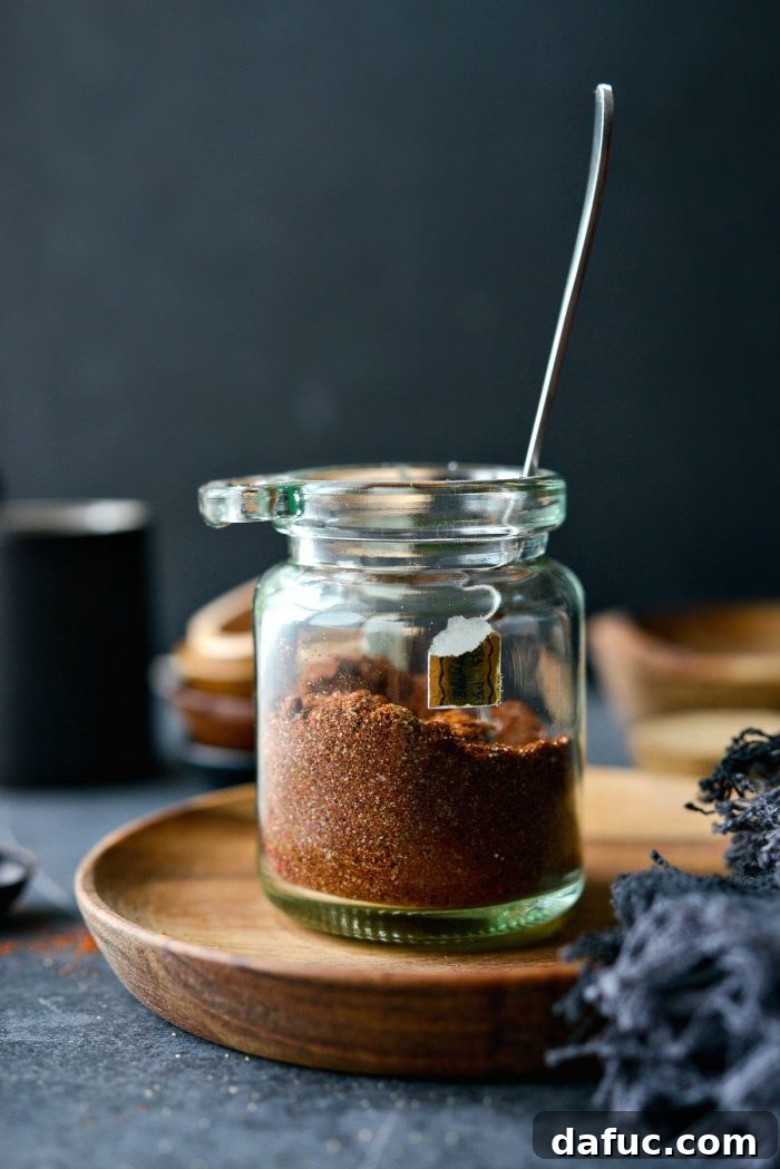 Smoky Chipotle Spice Mix 2 Rich, smoky chipotle seasoning blend in a glass jar, ready for use.