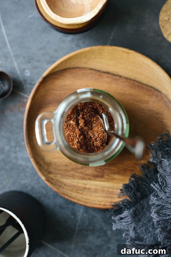 Smoky Chipotle Spice Mix 9 A tightly sealed glass jar of homemade smoky chipotle seasoning blend, ready for storage.