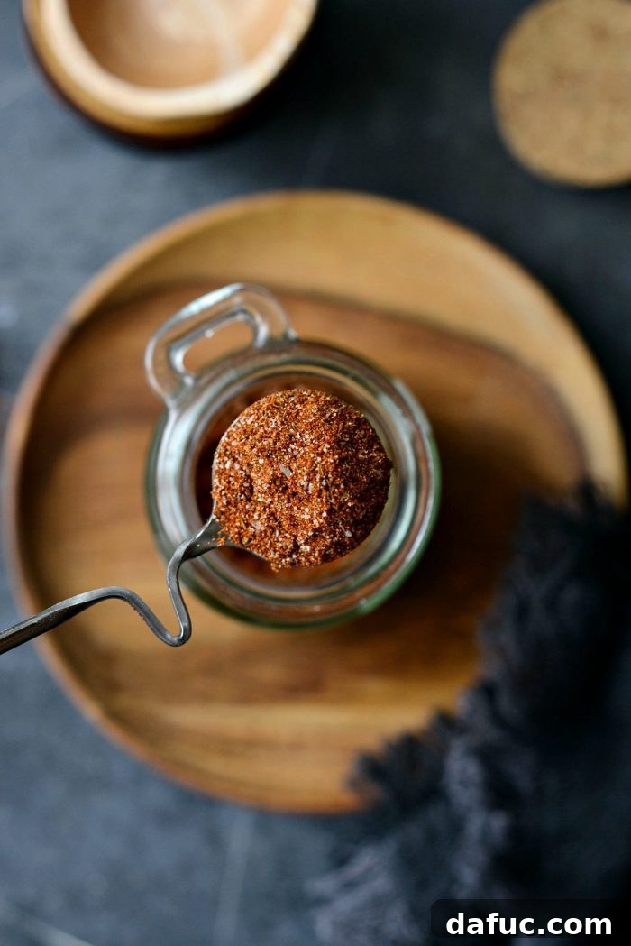 Smoky Chipotle Spice Mix 10 A final close-up of the Smoky Chipotle Seasoning Blend in a rustic setting, highlighting its texture and color.