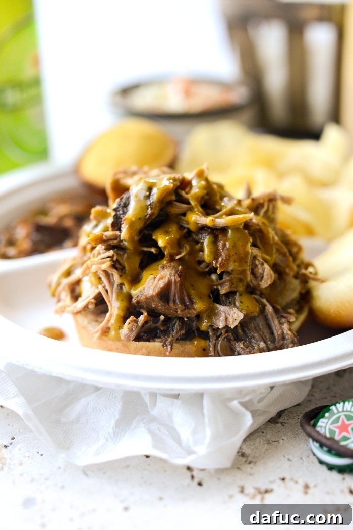 pulled smoked pork with Carolina bbq sauce drizzled over top.