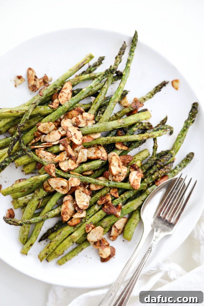 Crispy Air Fried Balsamic Asparagus 2 Air Fryer Balsamic Asparagus with Toasted Almonds