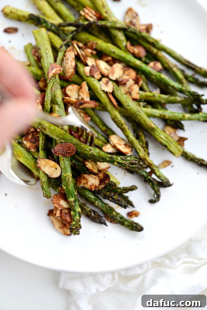 Crispy Air Fried Balsamic Asparagus 12 Air Fryer Balsamic Asparagus served