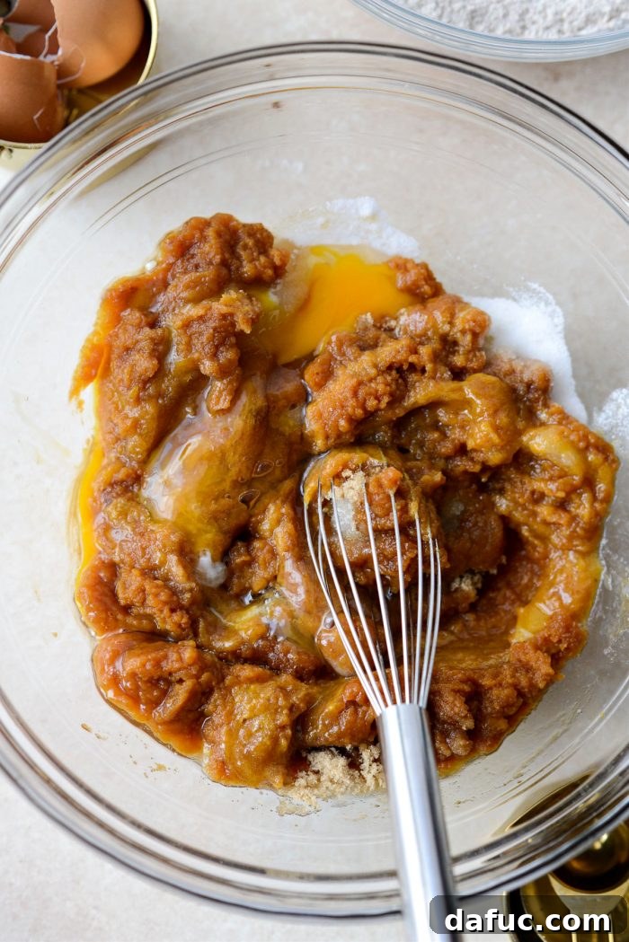 Wet ingredients thoroughly whisked together