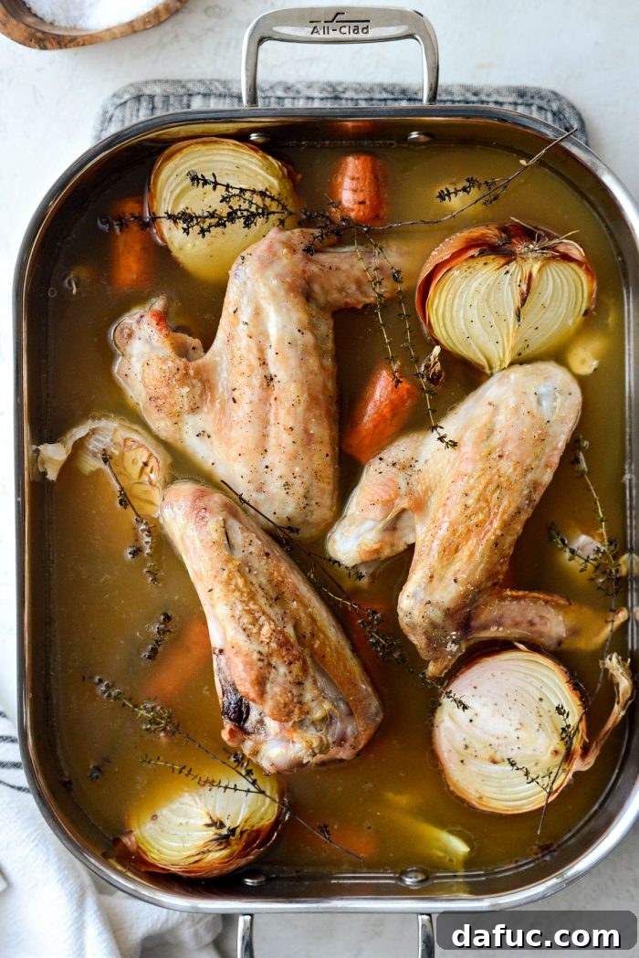 Delicious Gravy, Made in Advance 11 return the pan to the oven for 45 minutes - Roasting pan back in the oven