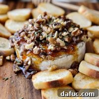 Honeyed Fig and Walnut Baked Brie 17 Honey Baked Brie with Fig Jam and Walnuts