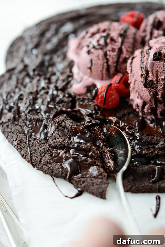 Another appealing shot of the Double Dark Chocolate Share Cookie