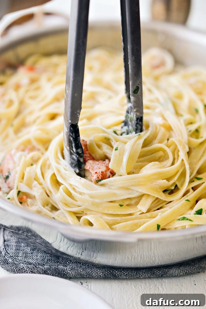 toss lobster with pasta and cream sauce.