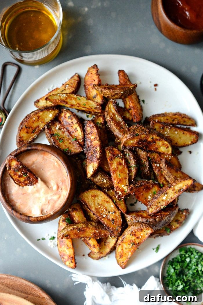 Final Glamour Shot of Crispy Potato Wedges