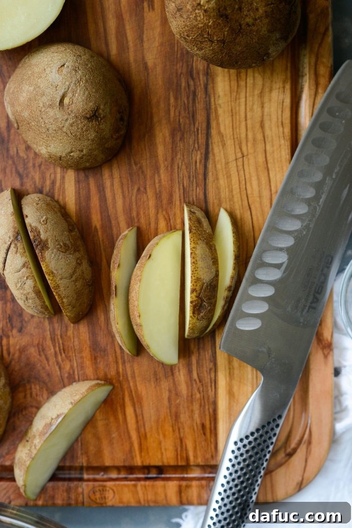 Preparing Potato Wedges for Seasoning