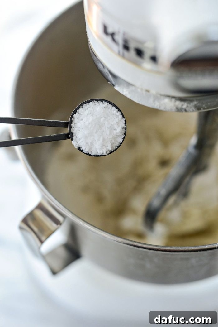 Bite-Sized Pita Pockets 9 Adding kosher salt to the pita dough mixture in the stand mixer