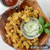 Pesto Sosuyla Çıtır Hava Fritözü Makarna Cipsleri 23 Air Fryer Pasta Chips