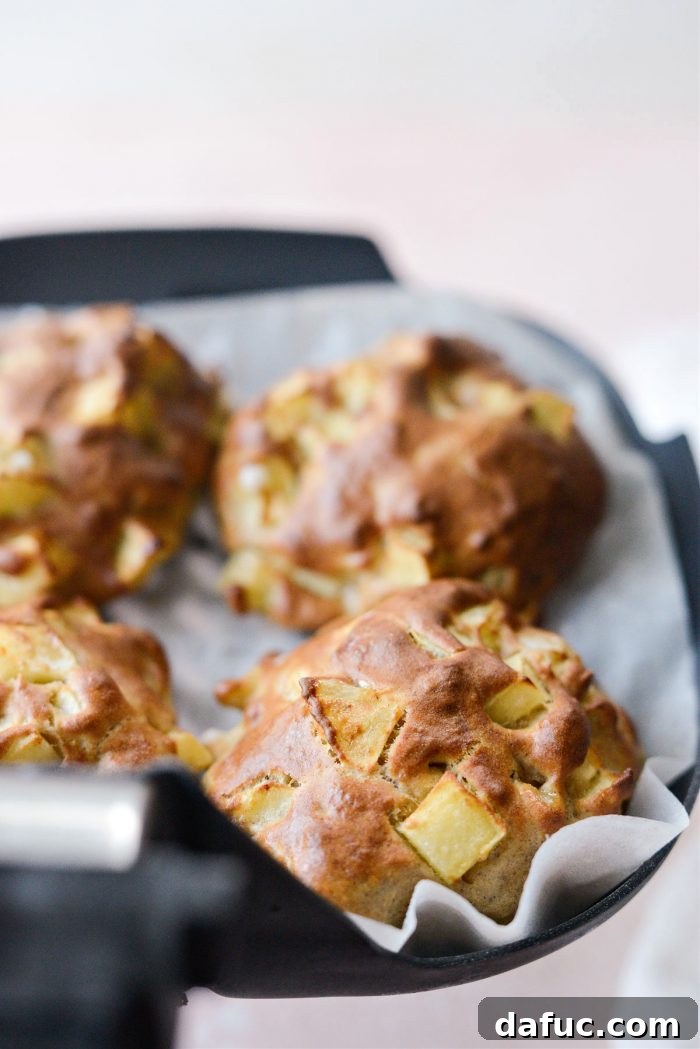 Guilt-Free Air Fryer Apple Fritters 13 Apple fritters after 6 minutes in the air fryer