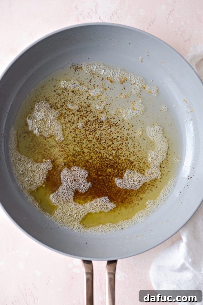 Guilt-Free Air Fryer Apple Fritters 16 Browned butter in a small skillet
