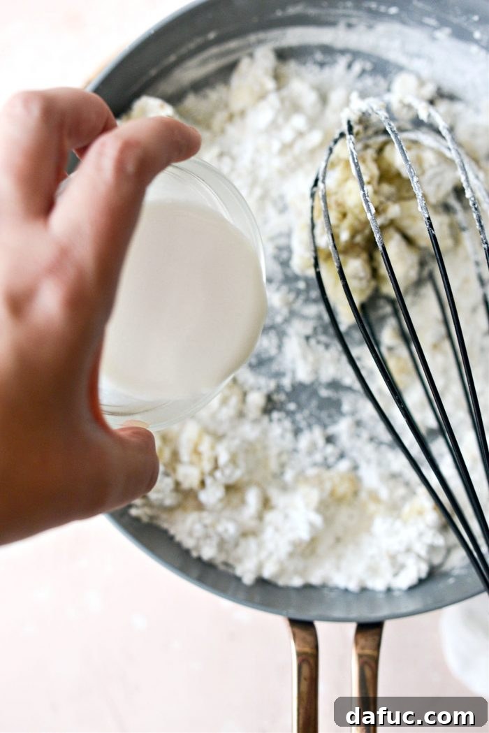 Guilt-Free Air Fryer Apple Fritters 18 Whisking half and half or milk into the brown butter and powdered sugar mixture