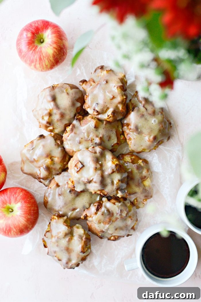 Guilt-Free Air Fryer Apple Fritters 23 Close-up of golden brown Air Fryer Apple Fritters
