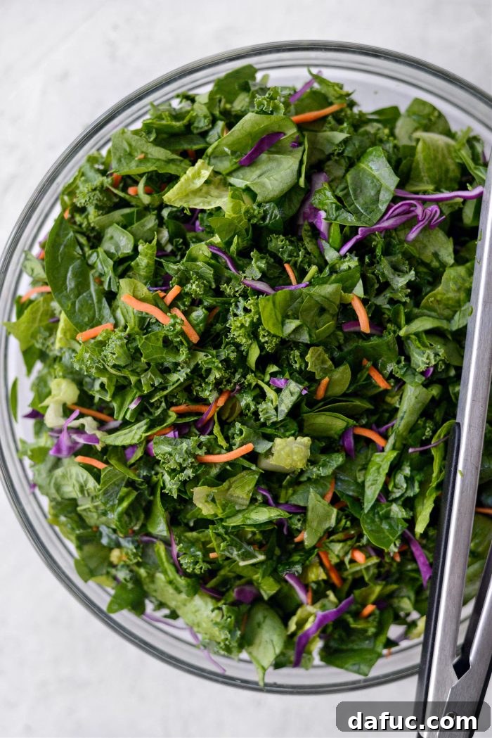Stored My Go-To Kale Salad Blend in a resealable bag, ready for refrigeration and meal prep.