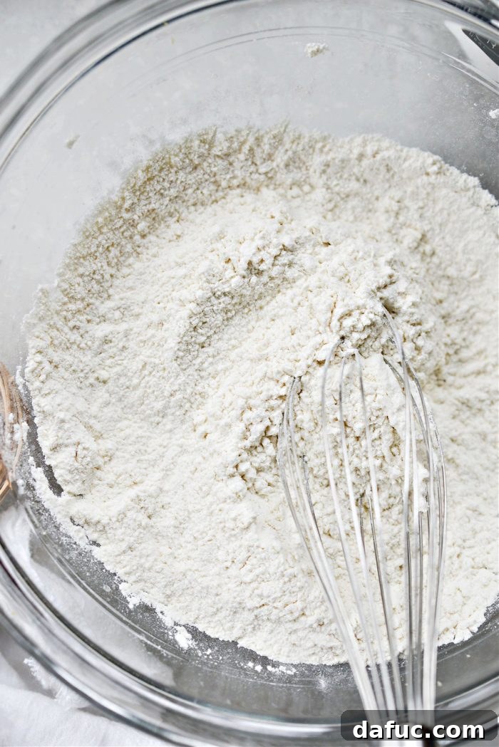 Bright Lemon Blueberry Pancakes 7 whisk to combine dry ingredients