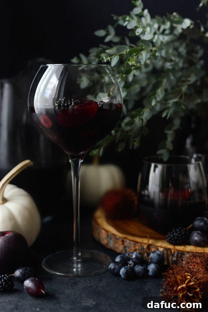 The Story of 2021 21 Dark and moody Black Magic Sangria with fruit
