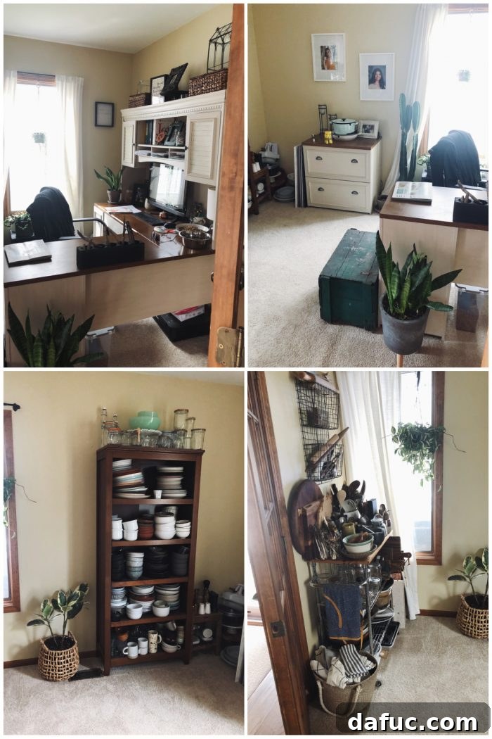 The Story of 2021 30 Before photo of a cluttered home office space