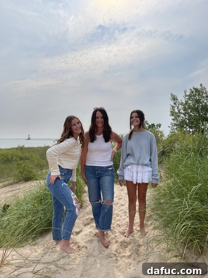 The Story of 2021 49 The original childhood photo being recreated by Lake Michigan