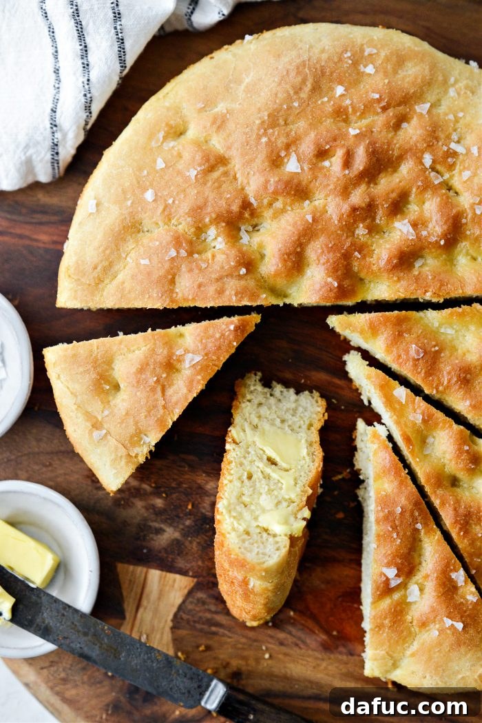 Close-up of Homemade Focaccia texture.