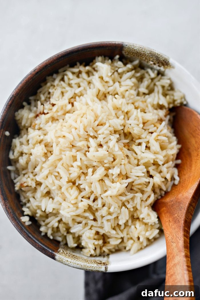 Protein Rice with bone broth, fluffy and perfectly cooked