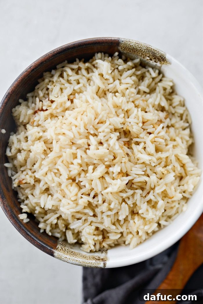 Protein rice after being fluffed, ready to serve