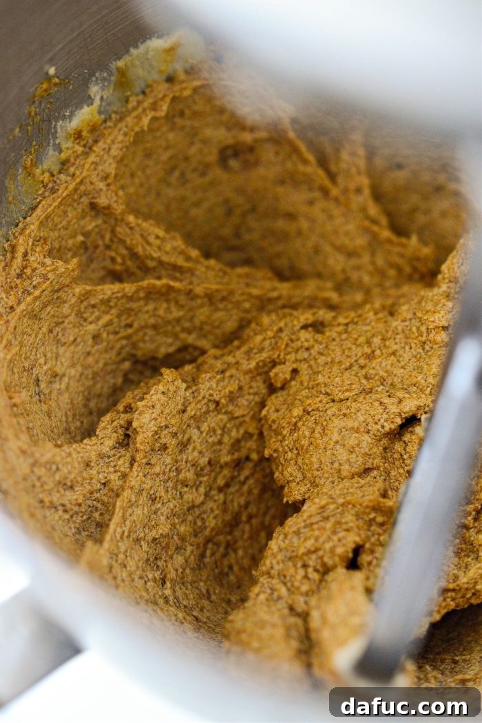 Spiced Pumpkin Molasses Chews 13 All wet ingredients thoroughly mixed together in the stand mixer bowl.