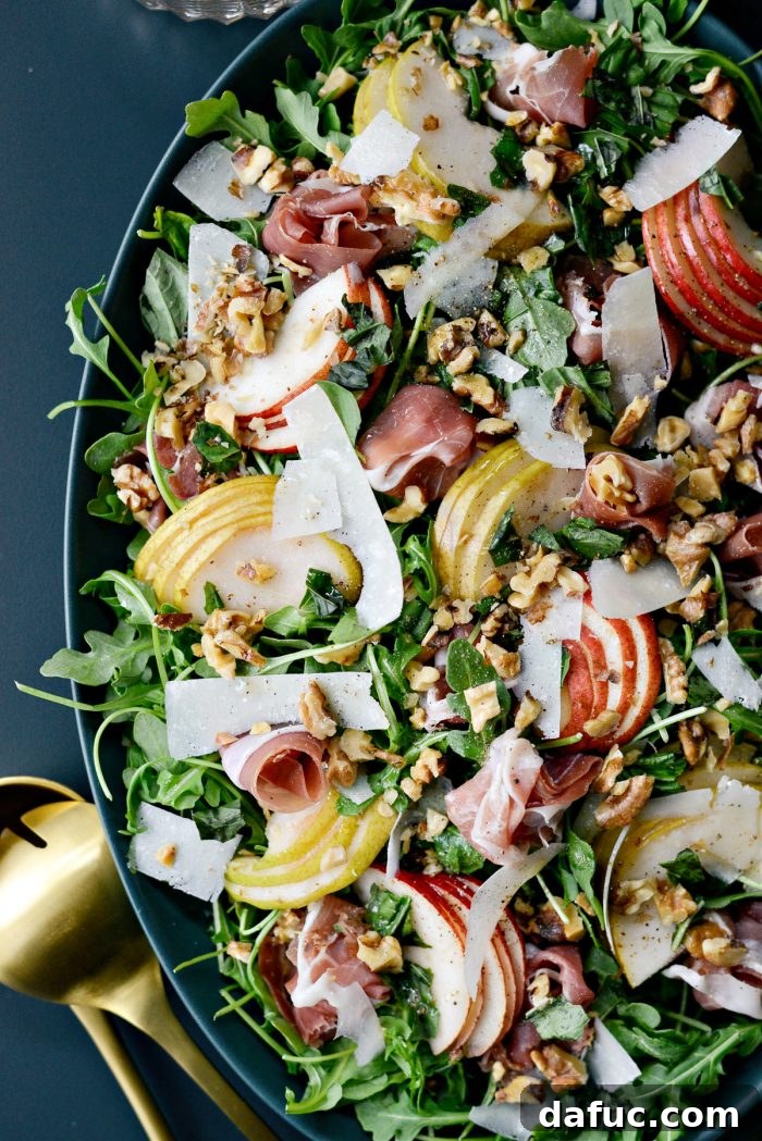 Pear and Prosciutto Arugula Salad, elegant and simple
