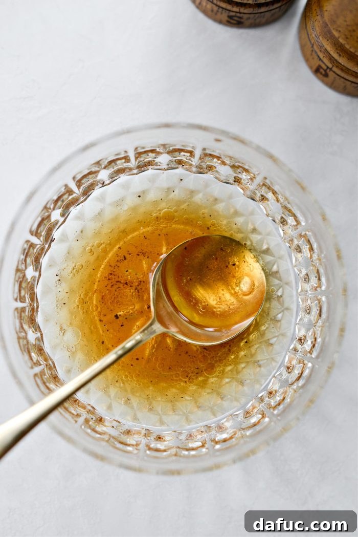 Sherry walnut vinaigrette in a bowl