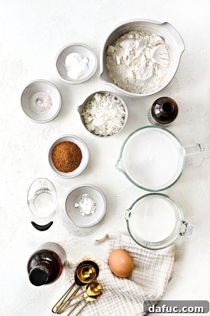 ingredients for Coconut Pancakes