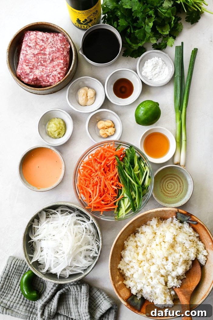 Ingredients for Banh Mi Rice Bowl