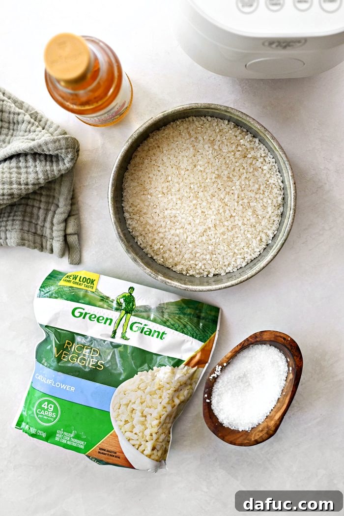 Ingredients for Cauliflower Sushi Rice
