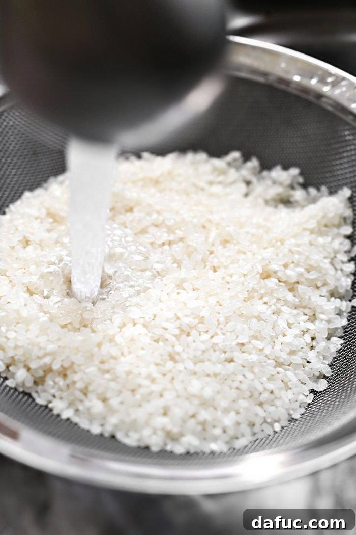 rinse rice