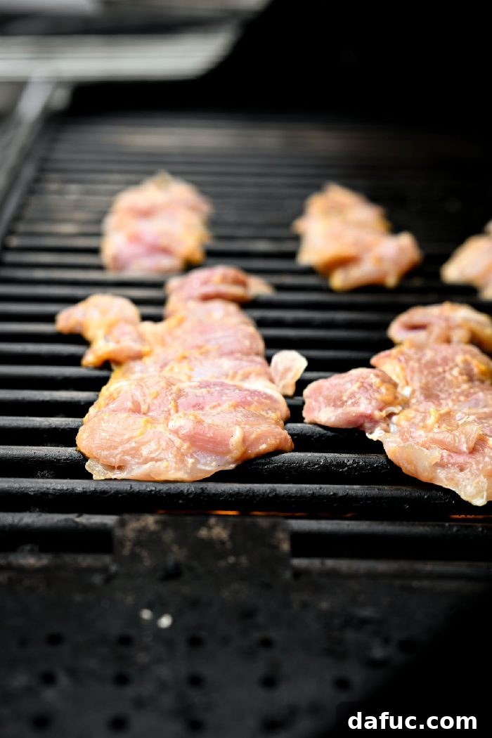Grilled Chicken with Miso Glaze 11 grill chicken on preheated grill