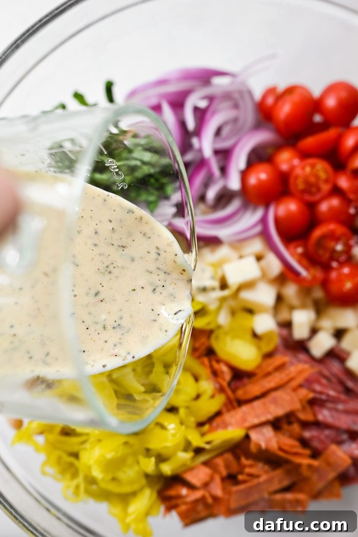 pour in dressing